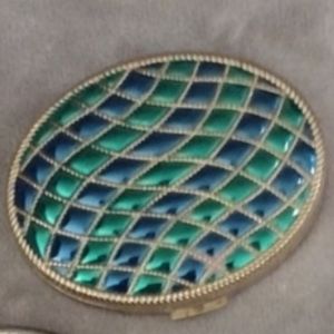 Avon Green, Blue Gold Metallic Vintage Compacts
